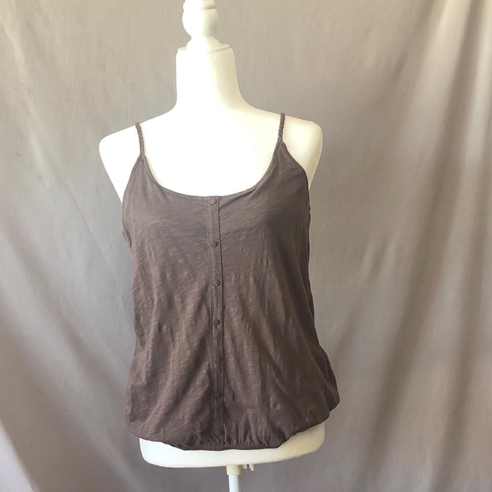 Casual Brown Spaghetti Strap Tank